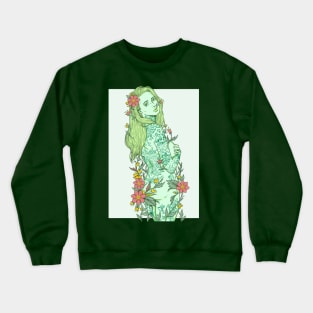 Inked Girl (green) Crewneck Sweatshirt